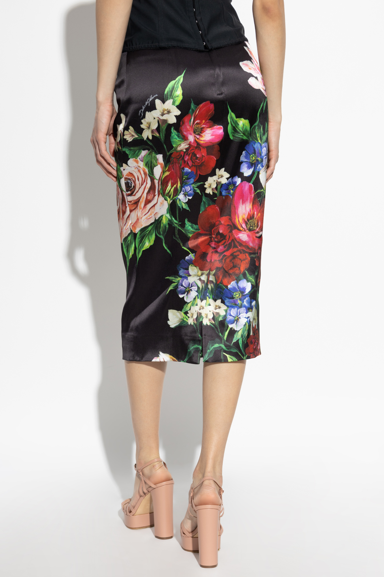 Dolce & Gabbana Satin skirt with floral pattern | Women's